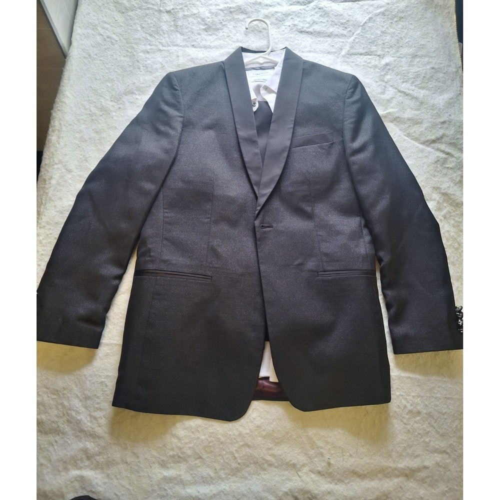 Calvin Klein Boys' 2-piece Formal Tuxedo Suit Set Jacket & Dress Pants W/ Shirt